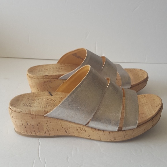 Kork-Ease | Shoes | Korkease Menzie Silver Cork Wedge Sandals | Poshmark
